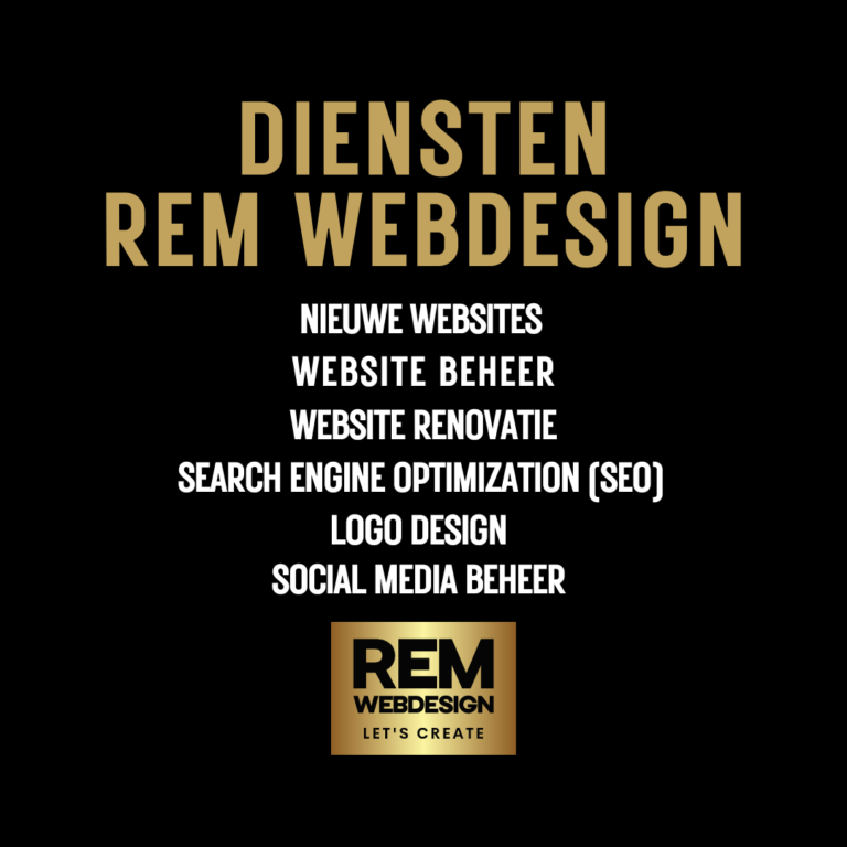 Homepage REM Webdesign voor jouw website OverzichtDiensten